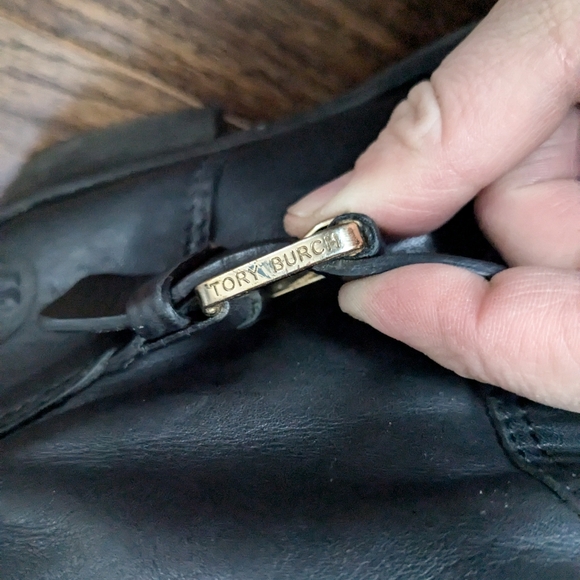 Tory Burch Women's Black Leather Double Buckle Bennie Boots Size 7 - Picture 3 of 12